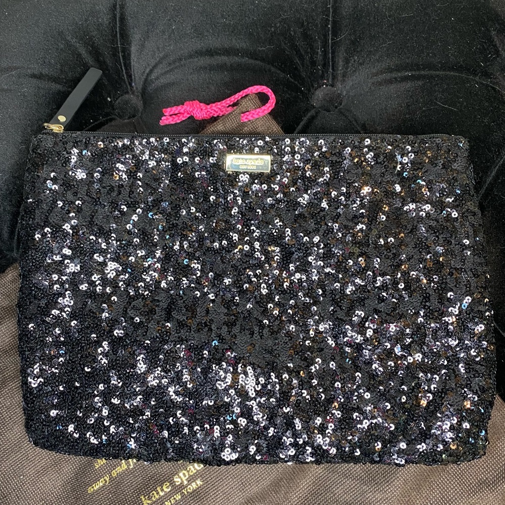 Kate Spade Black Sequin Clutch